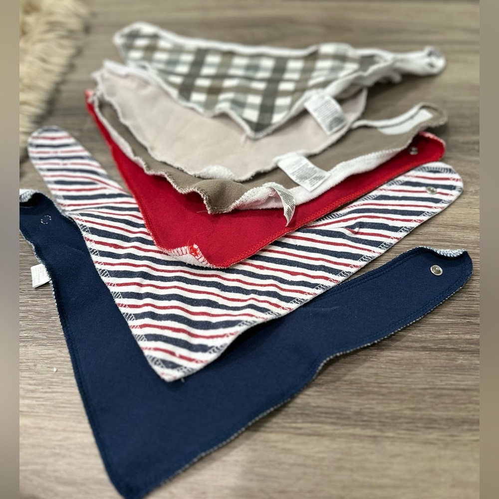 Stylish baby Bandana Bib Set - Red, Blue, and Checkered